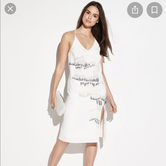 white beaded midi dress